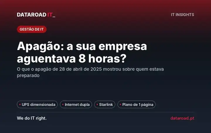 Preparar a empresa para um apagão: UPS, internet redundante, Starlink e um plano de uma página — DataRoad