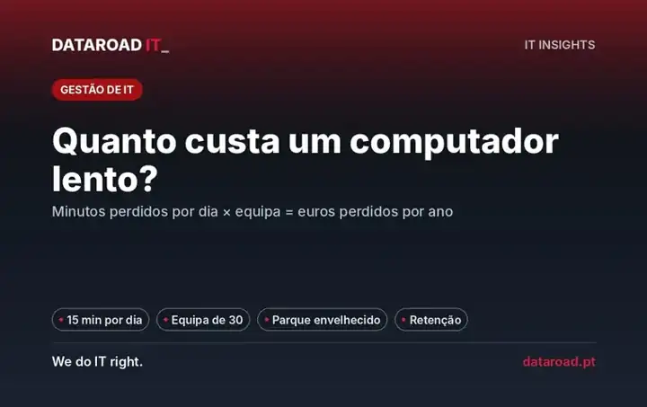 Computador lento: quanto custam 15 minutos perdidos por dia à equipa e como a manutenção ajuda — DataRoad