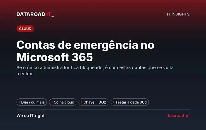 Contas de emergência Microsoft 365: o que fazer se o administrador ficar bloqueado — DataRoad