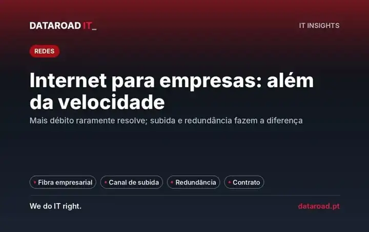 Internet para empresas: fibra empresarial, canal de subida, redundância e contrato — DataRoad