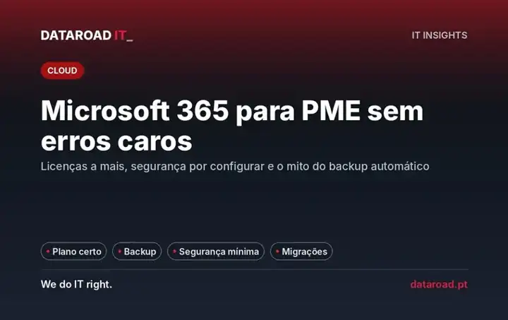 Microsoft 365 para PME: licenças, segurança mínima e o mito do backup dos dados na cloud — DataRoad