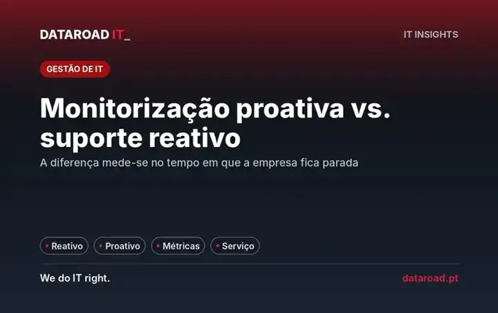Monitorização proativa vs. suporte reativo: o mesmo incidente com dois desfechos diferentes para a empresa — DataRoad