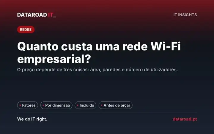 Custo de uma rede Wi-Fi empresarial em Portugal: o que faz o preço variar e o que deve estar incluído — DataRoad