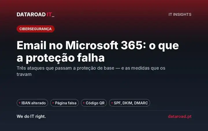 Segurança do email Microsoft 365: fatura com IBAN alterado, phishing, códigos QR e DMARC explicados — DataRoad