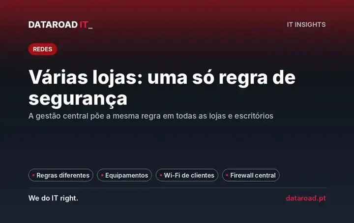 Segurança em várias lojas e escritórios: firewall gerida centralmente e a mesma regra em todos os locais — DataRoad